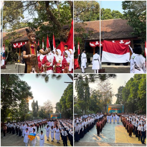 SMPN 15 Malang Gelar Upacara HUT ke-81 RI ala Istana Negara